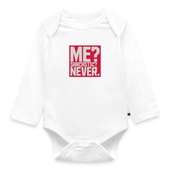 me sarcastic never quote - Organic Longsleeve Baby Bodysuit - white - Front