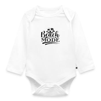 Beach Mode - Baby Bio-Langarm-Body - Weiß - Vorne