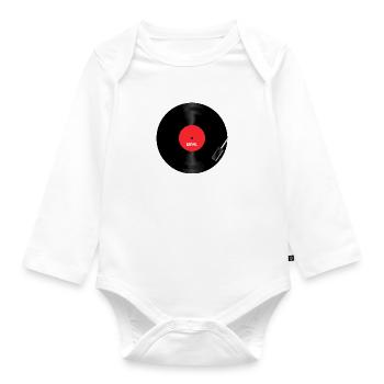 Vinyle - Body Bébé bio manches longues - blanc - Devant