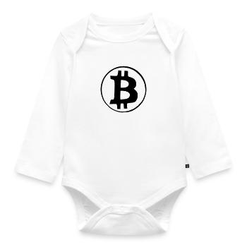 Bitcoin Crypto Currency Virtual Life Vector 4 - Organic Longsleeve Baby Bodysuit - white - Front