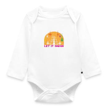Let it Snow - Organic Longsleeve Baby Bodysuit - white - Front