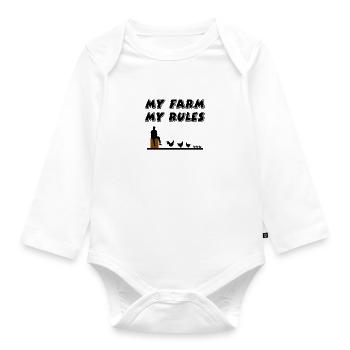 Bauernhof - Baby Bio-Langarm-Body - Weiß - Vorne