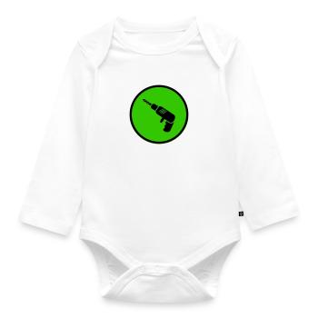 Drill - Organic Longsleeve Baby Bodysuit - white - Front