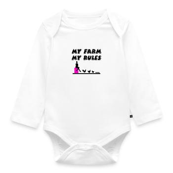 Bauernhof - Baby Bio-Langarm-Body - Weiß - Vorne