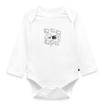 Schafe - Baby Bio-Langarm-Body - Weiß - Vorne