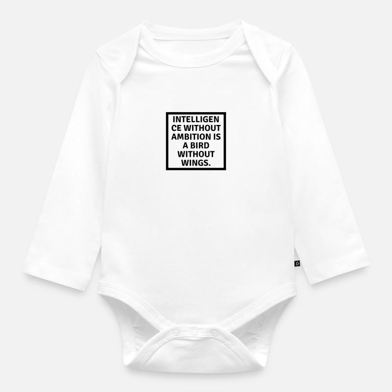 Intelligence... - Baby Bio-Langarm-Body - Weiß