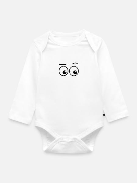eyes, Augen - Baby Bio-Langarm-Body - Weiß