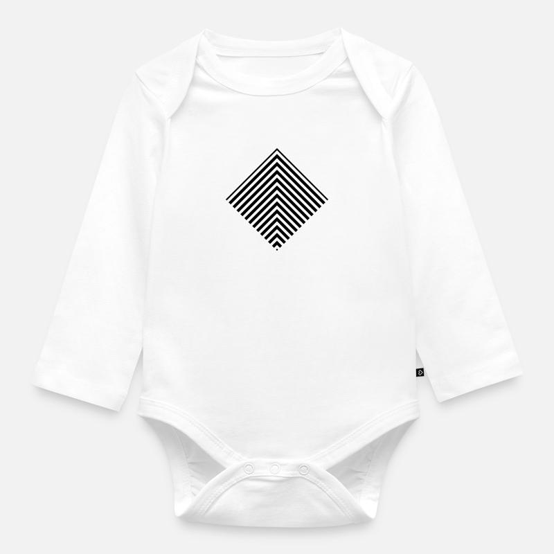 Pattern design square - Organic Longsleeve Baby Bodysuit - white