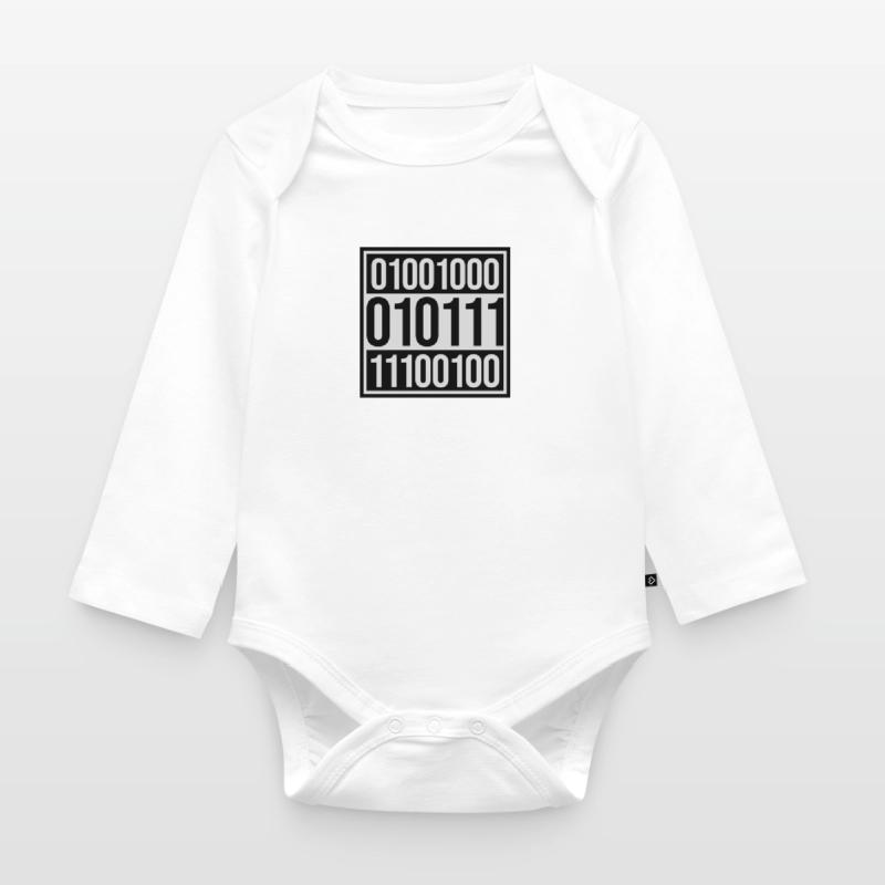 Binary Code Program Language Organic Longsleeve Baby Bodysuit