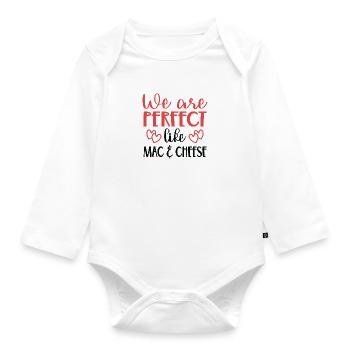 We are Perfect like Mac & Cheese - Baby Bio-Langarm-Body - Weiß - Vorne
