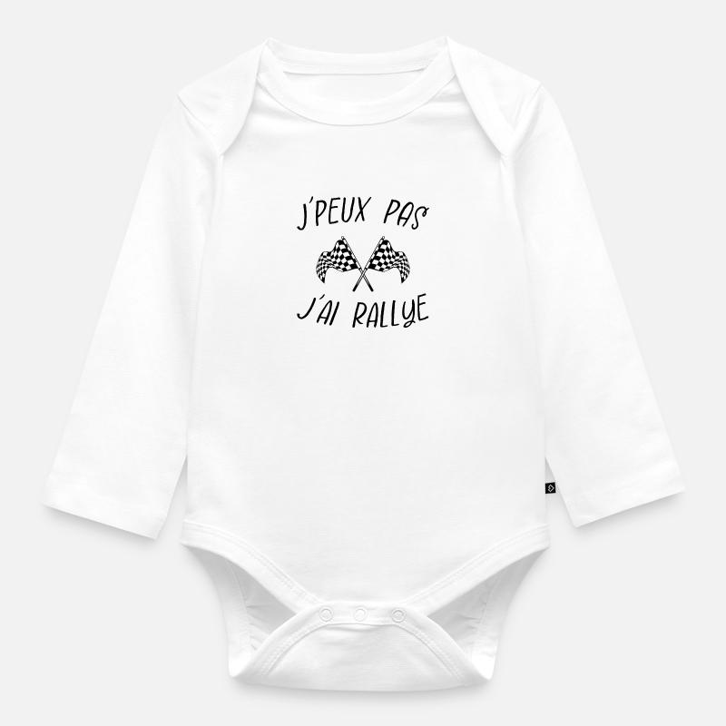 j'peux pas j'ai rallye - Body Bébé bio manches longues - blanc