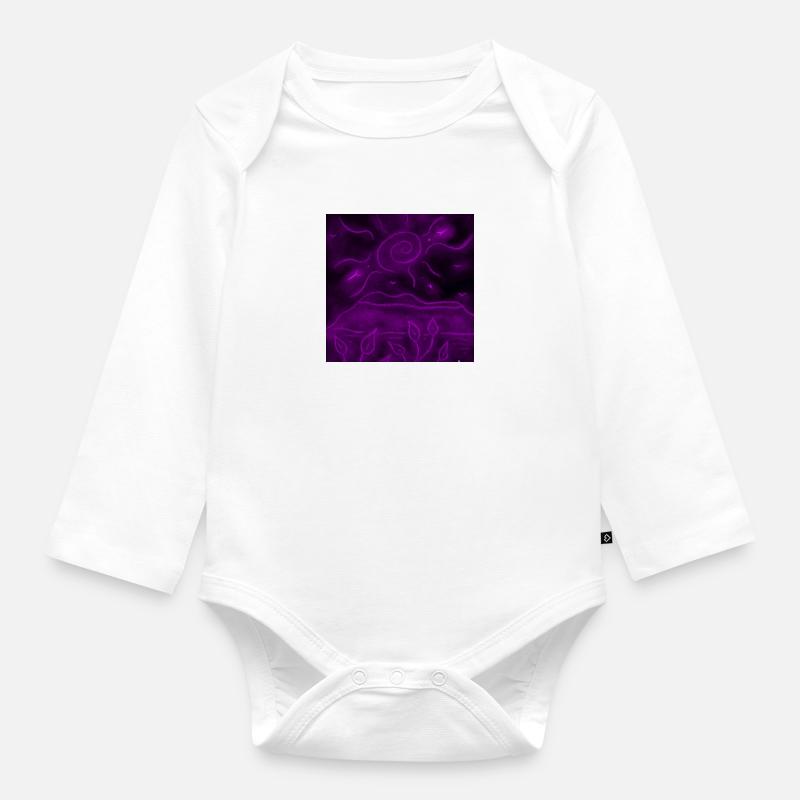 PAYSAGE NOCTURNE VIOLET - Body Bébé bio manches longues - blanc