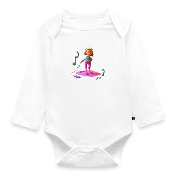 LUSTIGE MUSIK 013 - Baby Bio-Langarm-Body - Weiß - Vorne