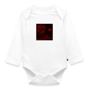 SONNE UND ROTE PYRAMIDEN - Baby Bio-Langarm-Body - Weiß - Vorne