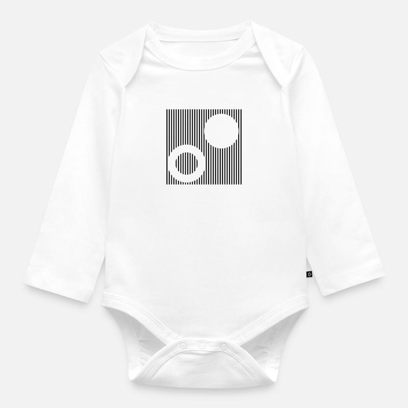 Stripes - Baby Bio-Langarm-Body - Weiß
