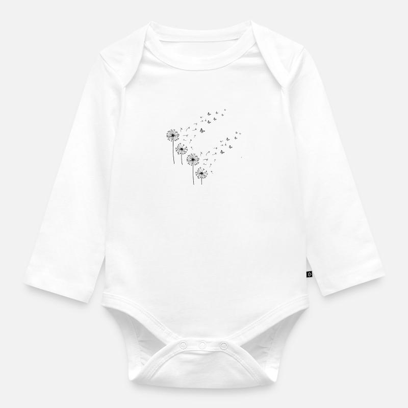 Fleurs de papillon - Body Bébé bio manches longues - blanc