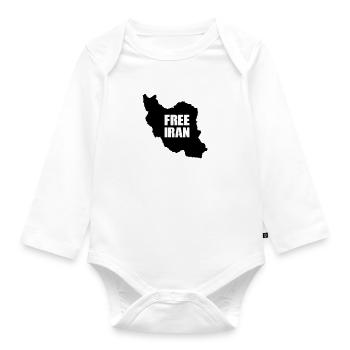 Iran Free - Organic Longsleeve Baby Bodysuit - white - Front