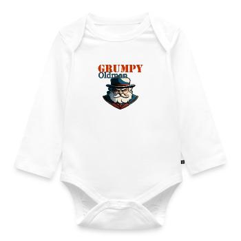 GRUMPY OLD MAN - Organic Longsleeve Baby Bodysuit - white - Front