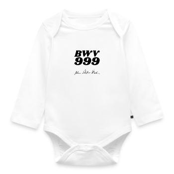 Johann Sebastian Bach BWV 999 - Baby Bio-Langarm-Body - Weiß - Vorne