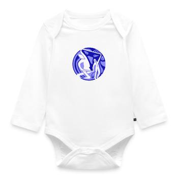 Puppets. Control in a puppet show - Organic Longsleeve Baby Bodysuit - white - Front