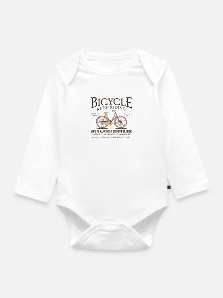 Retro Bicycle - Baby Bio-Langarm-Body - Weiß