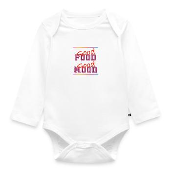 Good Food Good Mood - Organic Longsleeve Baby Bodysuit - white - Front