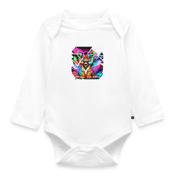 Tigerjunges der Freude - Baby Bio-Langarm-Body - Weiß - Vorne