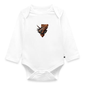 wood cyber style - Baby Bio-Langarm-Body - Weiß - Vorne