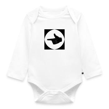 Transparenter Kreis mit schwarzen Rändern - Baby Bio-Langarm-Body - Weiß - Vorne