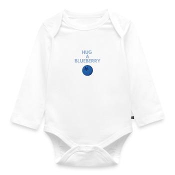 HUG A BLUEBERRY - Organic Longsleeve Baby Bodysuit - white - Front