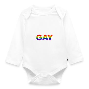 Sorry Girls I´m Gay - Baby Bio-Langarm-Body - Weiß - Vorne