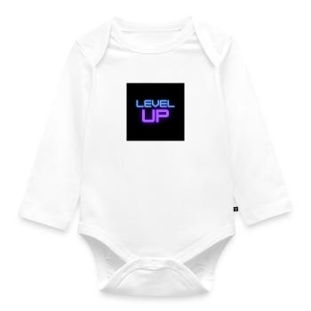 Level Up - Organic Longsleeve Baby Bodysuit - white - Front