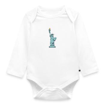 Freiheitsstatue - Baby Bio-Langarm-Body - Weiß - Vorne
