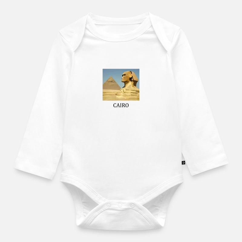 Pyramides de Gizeh - Body Bébé bio manches longues - blanc