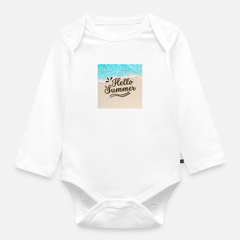 Hallo Sommer - Baby Bio-Langarm-Body - Weiß