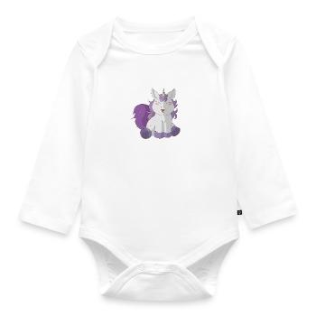 Petite licorne mignonne - Body Bébé bio manches longues - blanc - Devant