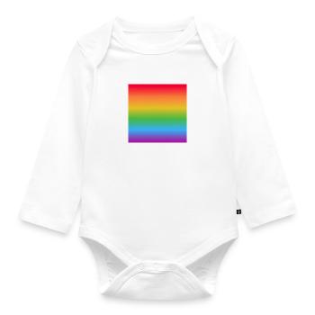 Rainbow flag gradient - Organic Longsleeve Baby Bodysuit - white - Front