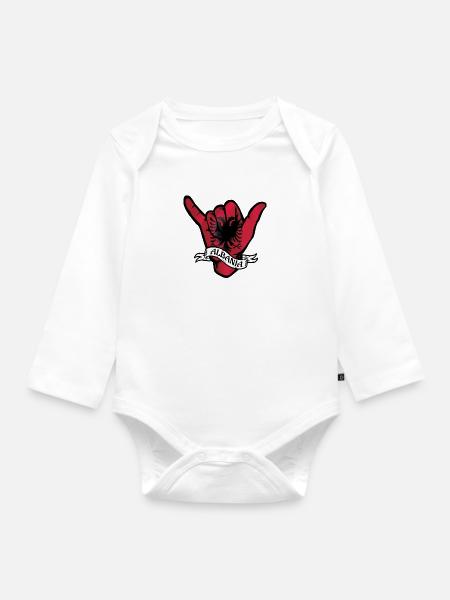 Albania Shaka - Baby Bio-Langarm-Body - Weiß