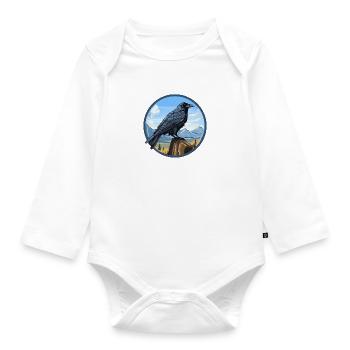 Raven - Organic Longsleeve Baby Bodysuit - white - Front