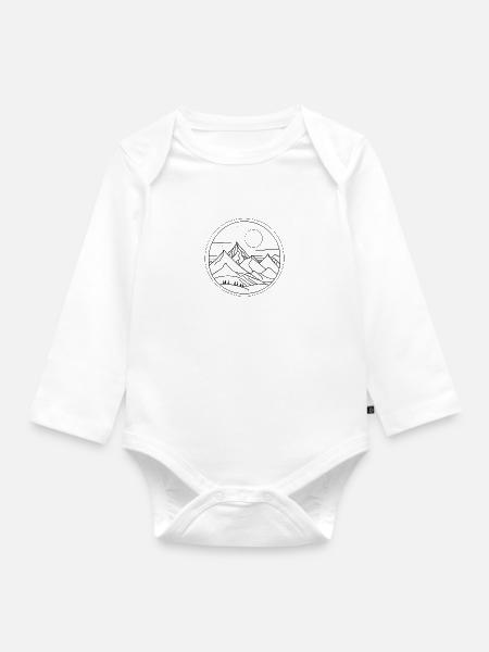 Berge - Baby Bio-Langarm-Body - Weiß