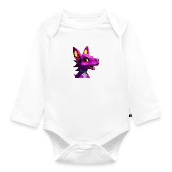 lila dragon - Baby Bio-Langarm-Body - Weiß - Vorne
