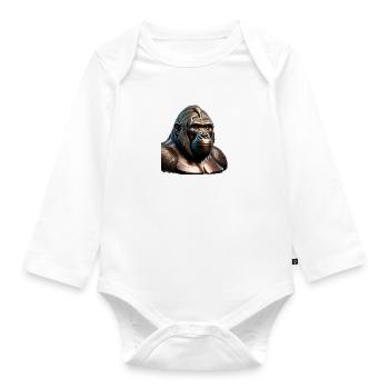 The Bronze Gorilla - Organic Longsleeve Baby Bodysuit - white - Front