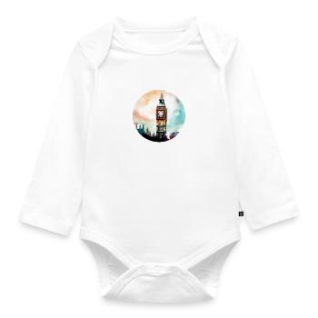 Big Ben London England - Organic Longsleeve Baby Bodysuit - white - Front