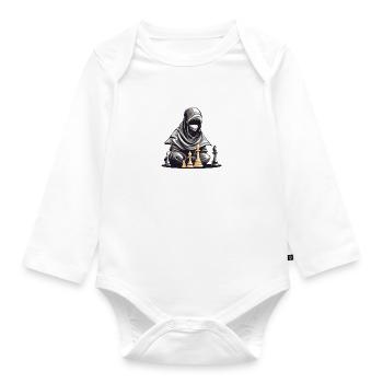 Ninja Chess High Meditation - Organic Longsleeve Baby Bodysuit - white - Front