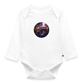 Verzauberter Astral-Sternenhafen - Baby Bio-Langarm-Body - Weiß - Vorne