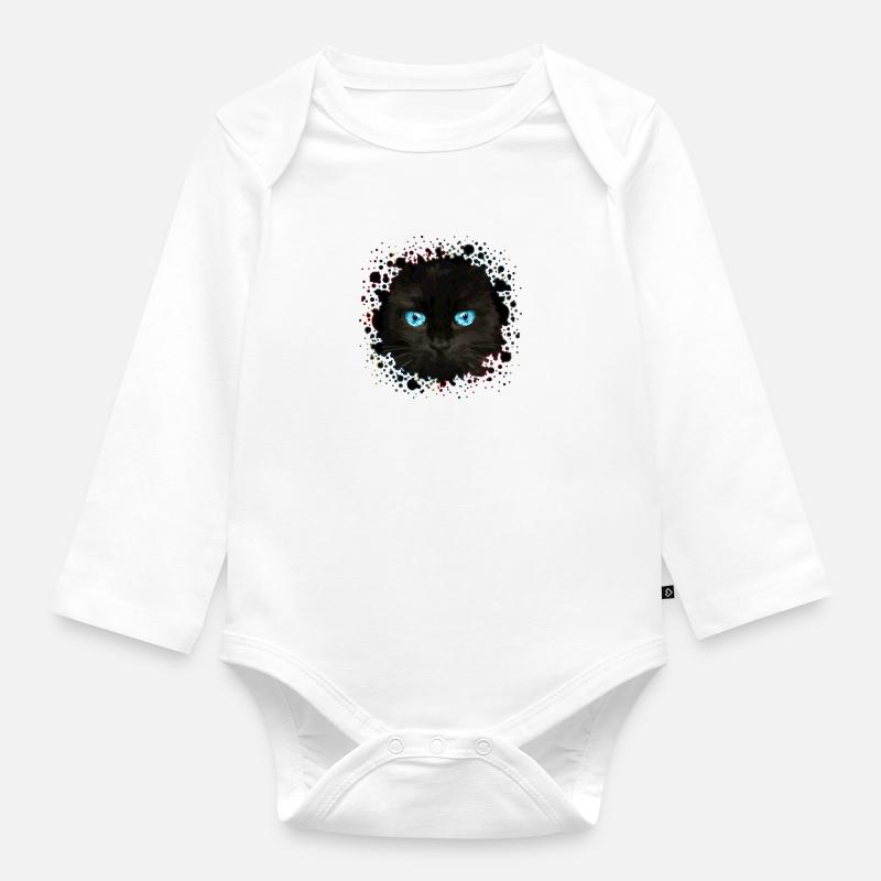 Katze - Baby Bio-Langarm-Body - Weiß