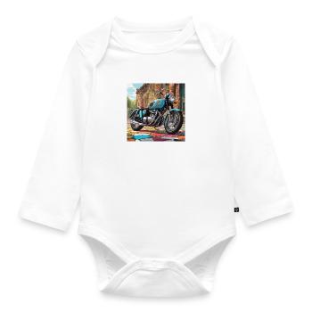 Classy British Motorcycling - Organic Longsleeve Baby Bodysuit - white - Front