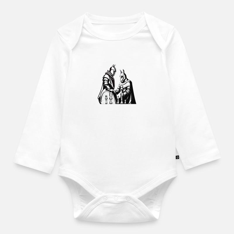 Fou et cavalier - Body Bébé bio manches longues - blanc