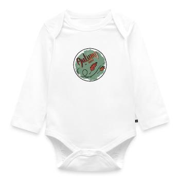 Autumn is here - Organic Longsleeve Baby Bodysuit - white - Front