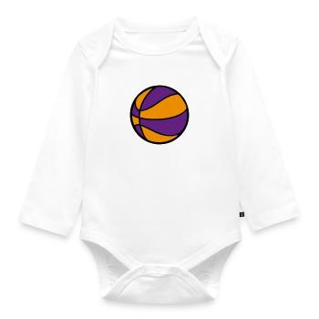 ballon de basket basketball 2510 - Body Bébé bio manches longues - blanc - Devant
